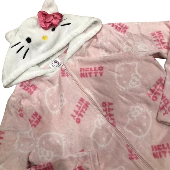 Hello Kitty One-Piece Fleece Pajamas Size Medium Women's - Picture 3 of 5